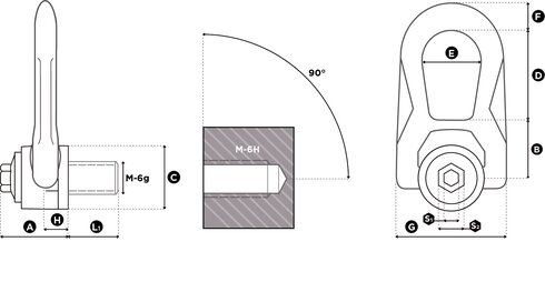 Double Swivel Ring Codipro SS DSR blueprint