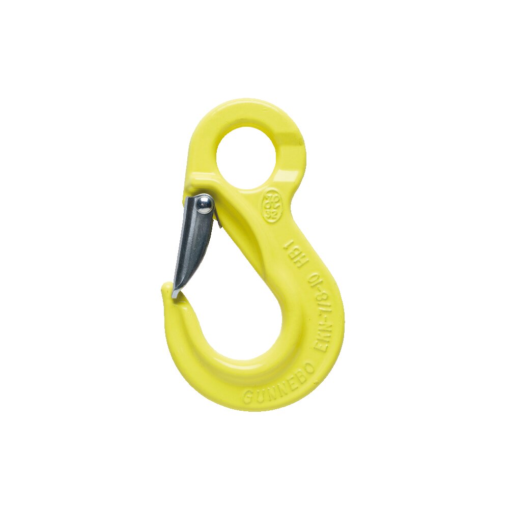 Sling Hook EKN with Latch, painted sling hook, quenched and tempered steel grade 10.