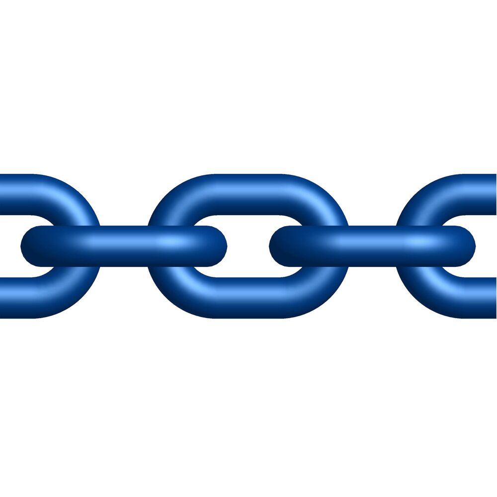 Certex stocks blue painted chain Short Link Grade 10, in european  quality. Chain for lifting.