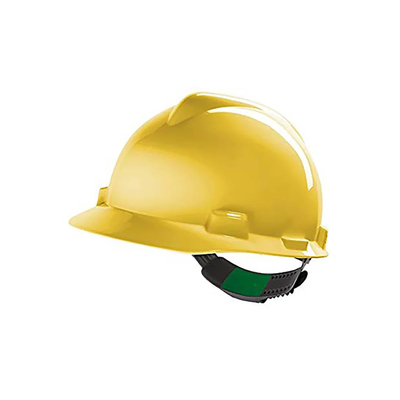 Vernehjelm V-Gard Fas-Trac® III med PVC svettebånd, lakkert gul