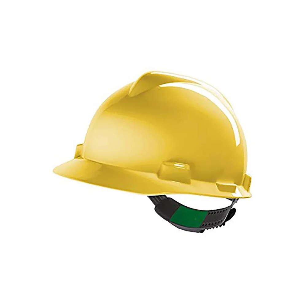 Vernehjelm V-Gard Fas-Trac® III med PVC svettebånd, lakkert gul