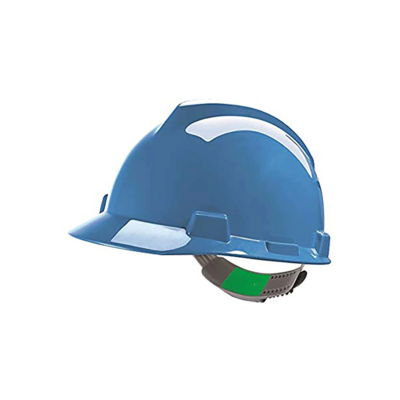 Vernehjelm V-Gard Fas-Trac® III med PVC svettebånd, blue hvit