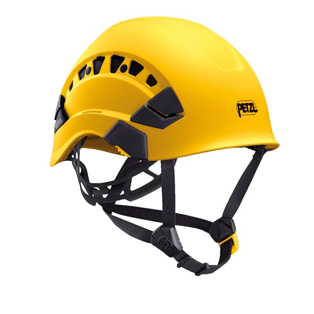 Vertex Vent fra Petzl, behagelig og justerbar hjelm utstyrt med ventilasjonsåpninger.