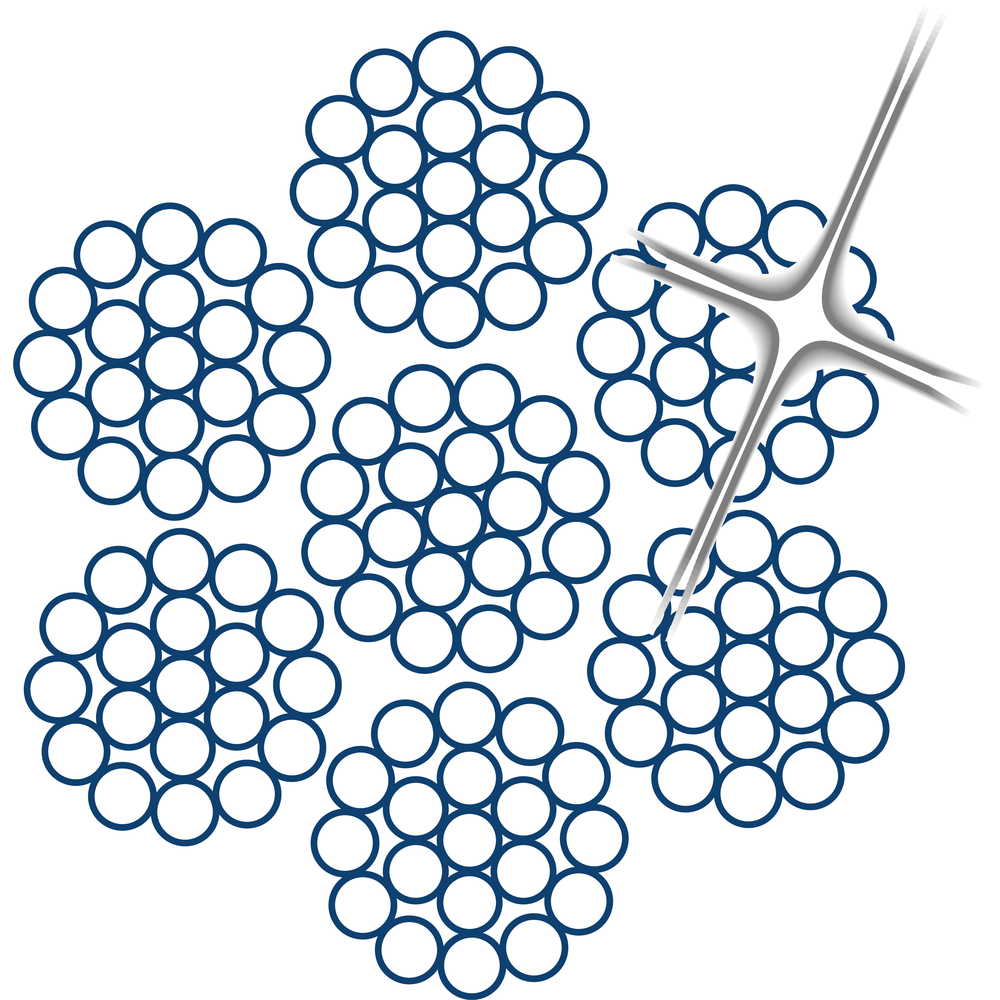 Rustfritt ståltau 6x19M-WSC ROPETEX S33