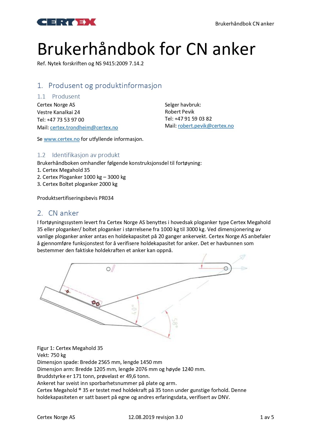 Brukerhåndbok for CN anker