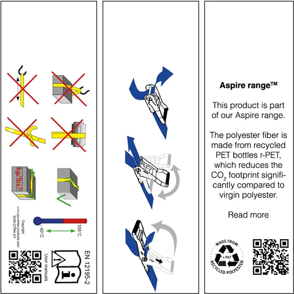 Load Lashing white labels Aspire Range