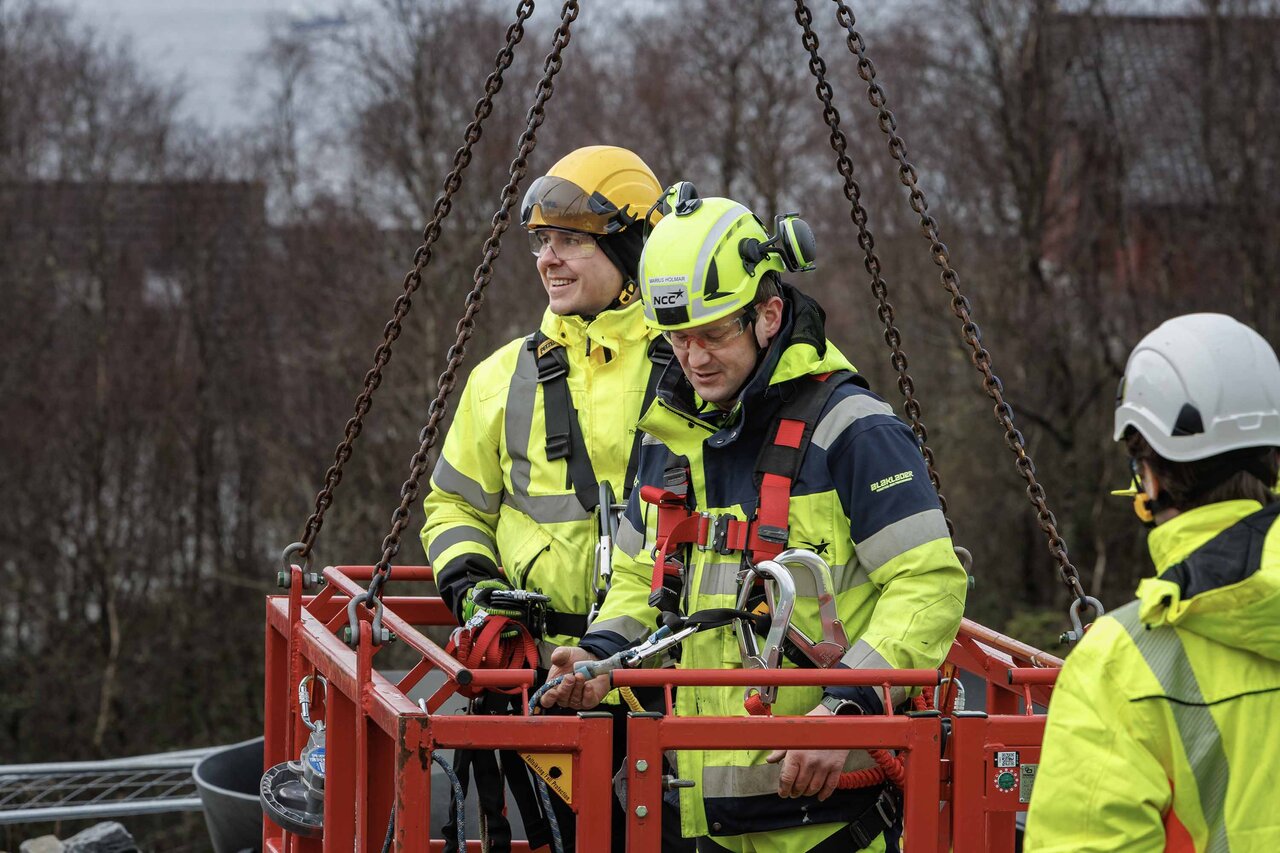 NCC sin beredskapstrening i Bergen hvor Certex Norge AS bidro med ekspertkompetanse på fallsikring, samt utstyr.